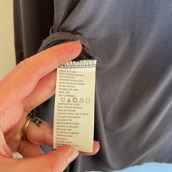 prAna Olson Top Boho Long Sleeve Backless Buttery Soft Style Small Dark Grey - Picture 7 of 10